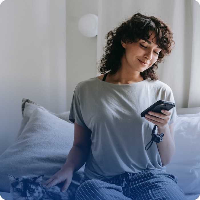 Looking at mobile phone-4 1